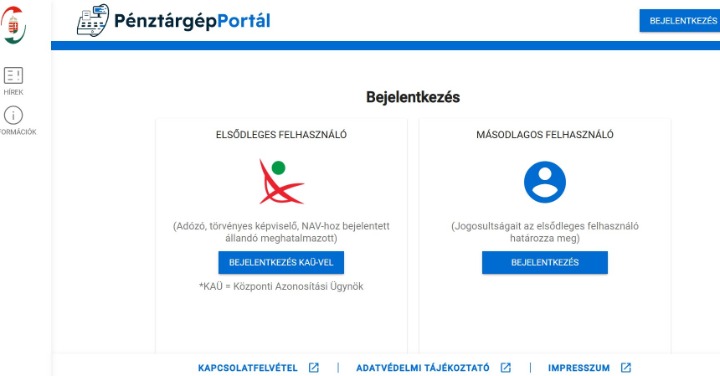 KOBAK-ból Pénztárgép Portál – új néven a NAV pénztárgépes felülete